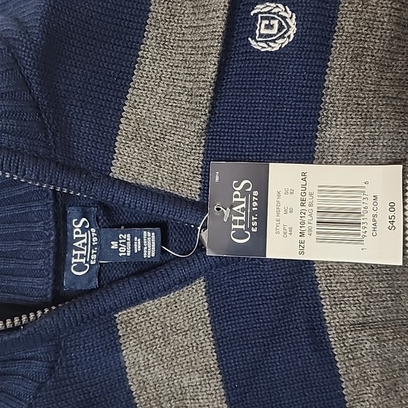 NWT Chaps Sweater Quarter Zip M 10\12 - Picture 2 of 3